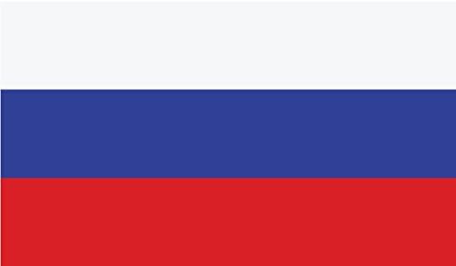 מדבקת מדבקות דגל רוסיה דו-מארז | 5 אינץ 'על 3 אינץ' | ויניל איכותי פרימיום | PD516